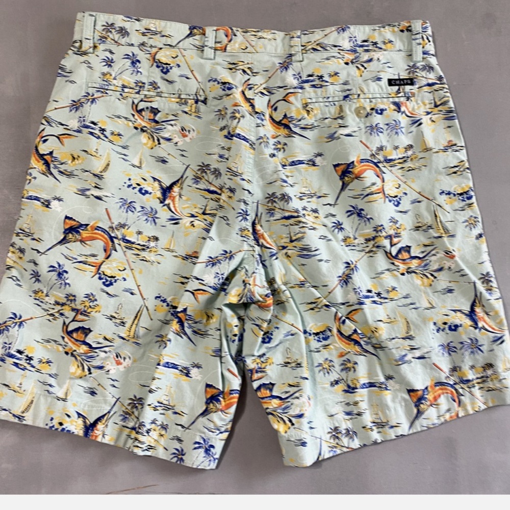 Men’s Chaps Bermuda shorts stretch cotton. Fishing marlin tropical 38 waist